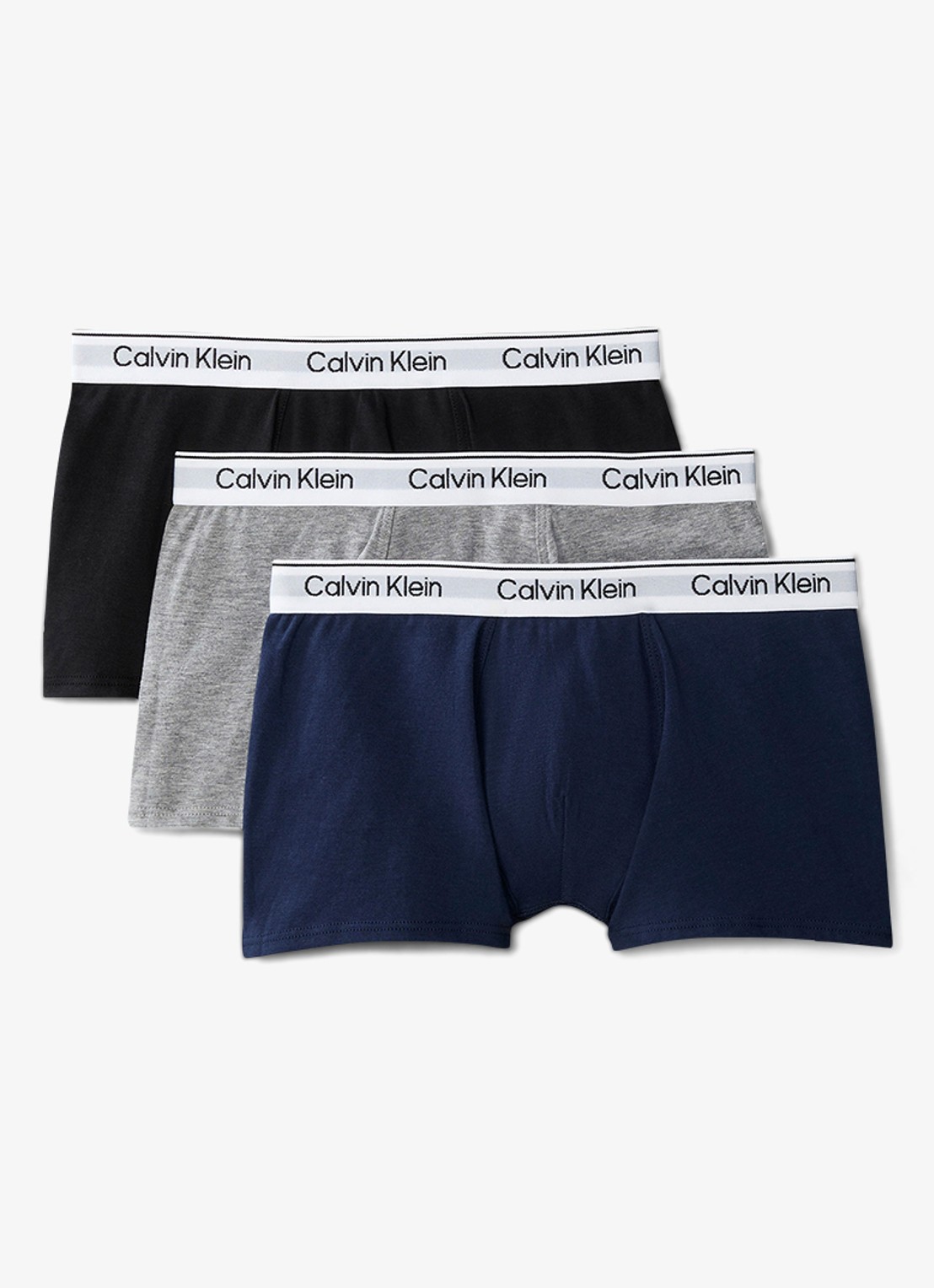 Calvin Klein Modern boxer met logoband in 3-pack - voorkant donkerblauw