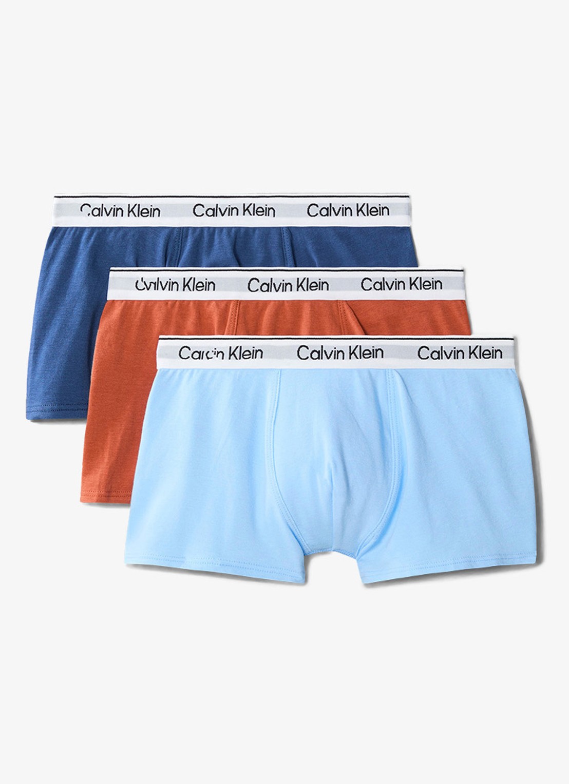 Calvin Klein Modern boxer met logoband in 3-pack - voorkant blauw