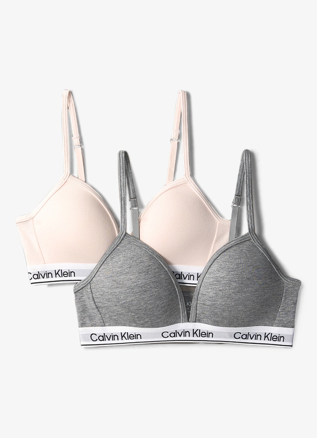 Calvin Klein Modern bralette in 2-pack - voorkant grijsmele