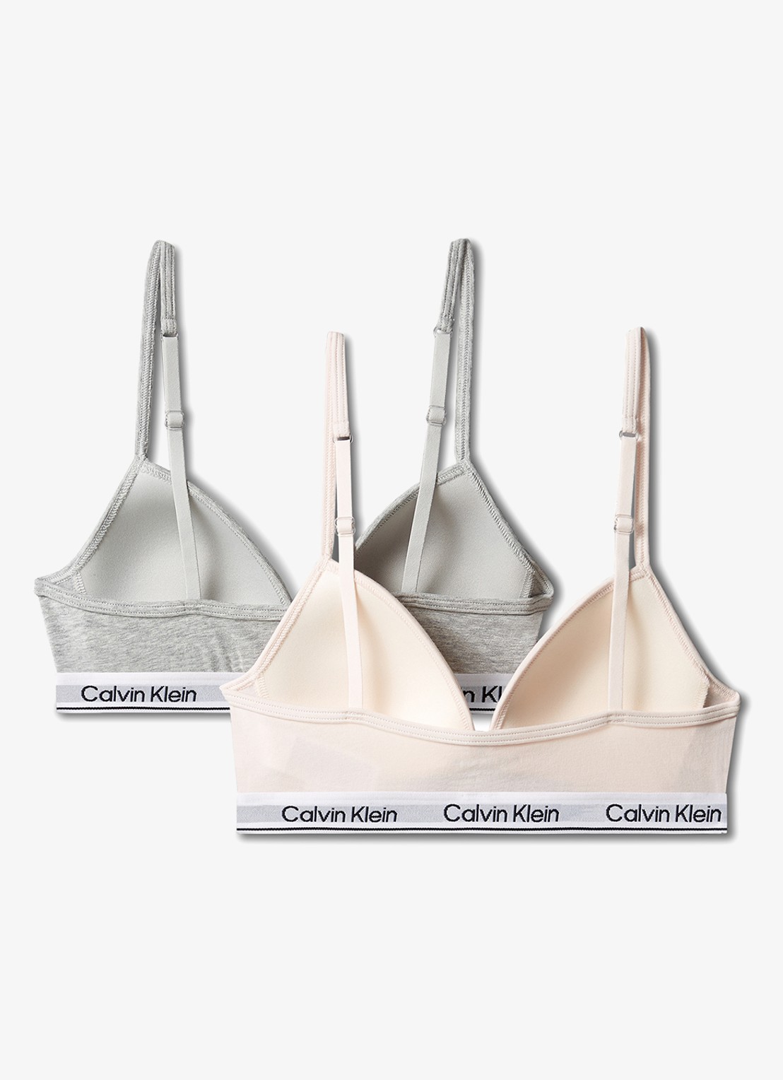 Calvin Klein Modern bralette in 2-pack - voorkant 2 grijsmele