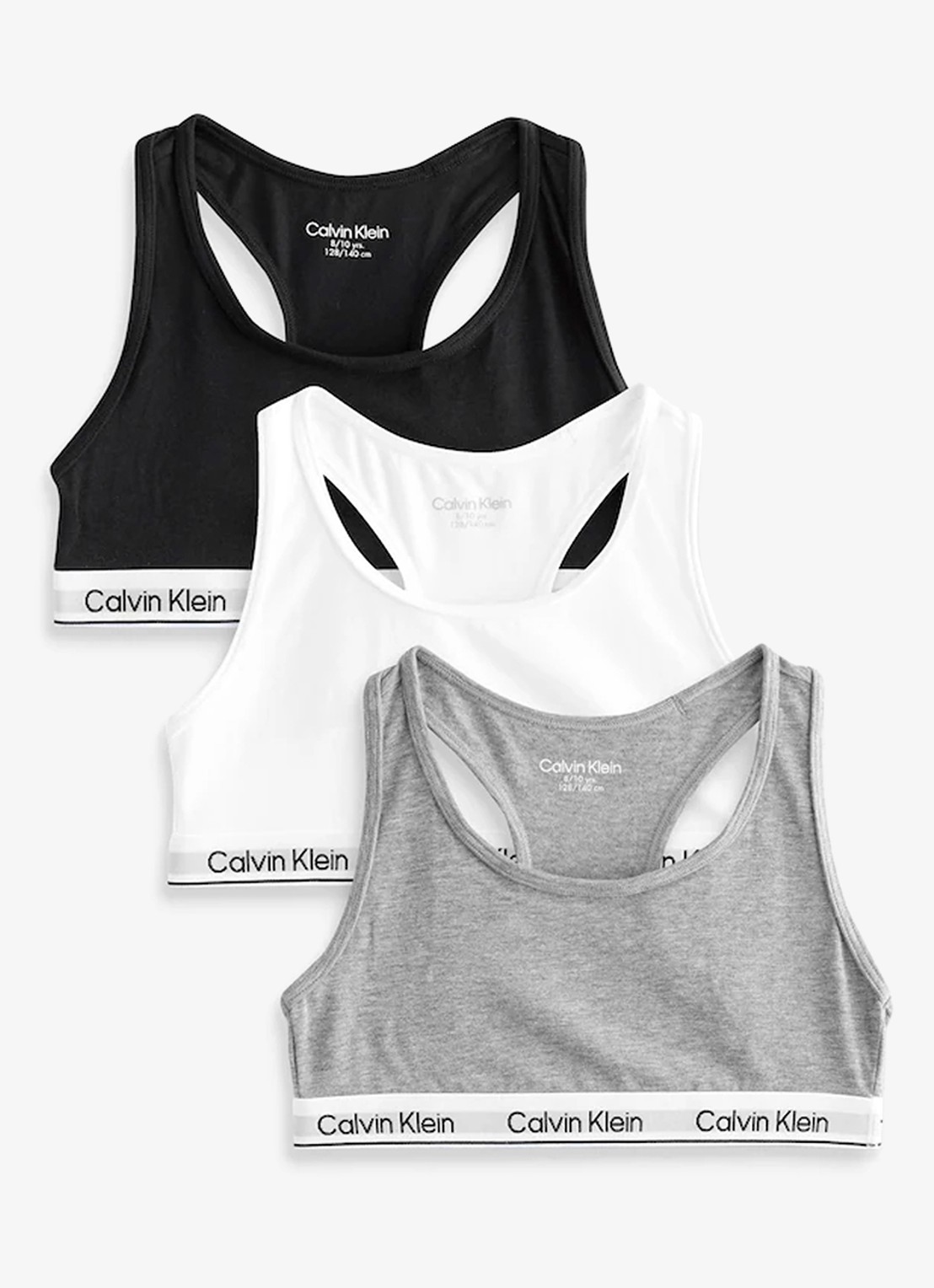 Calvin Klein Modern bralette met logoband - voorkant grijs