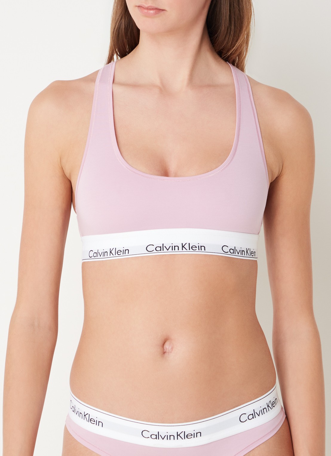Calvin Klein Modern bralette met logoband - detail 3 mauve mist  / violet