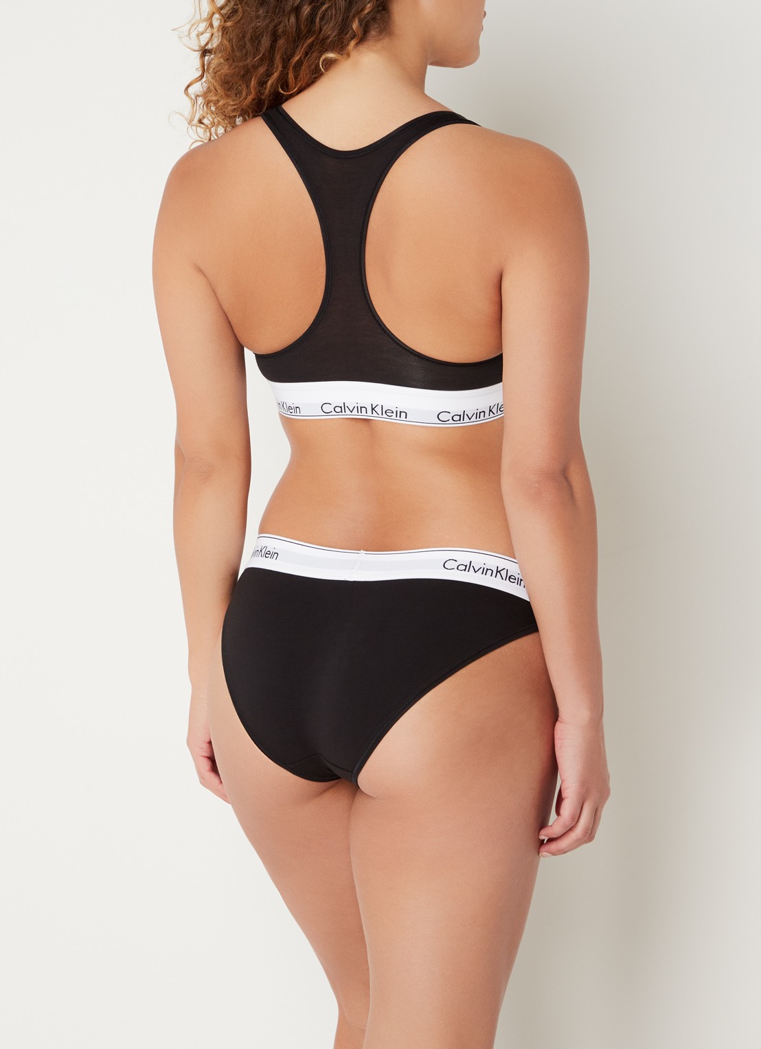 Calvin Klein Modern bralette met logoband - achterkant black / zwart