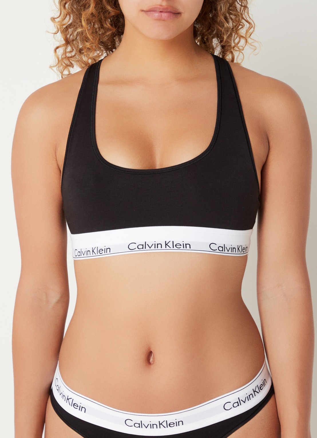 Calvin Klein Modern bralette met logoband - detail 5 black / zwart