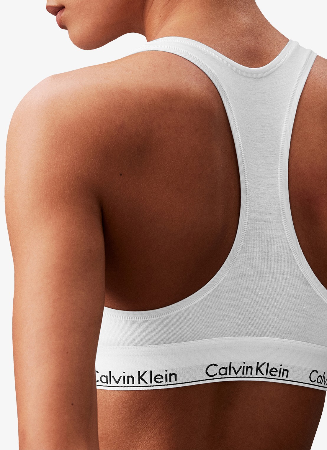 Calvin Klein Modern bralette met logoband - detail 2 classic white  / wit