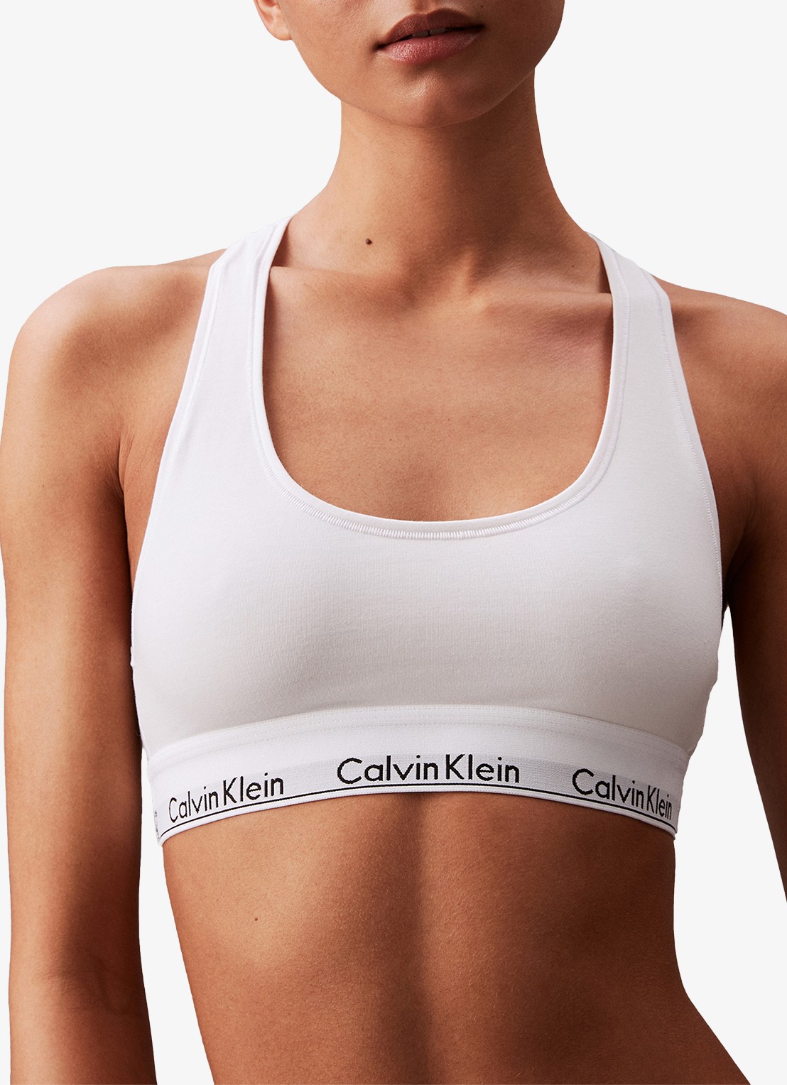 Calvin Klein Modern bralette met logoband - detail 3 classic white  / wit