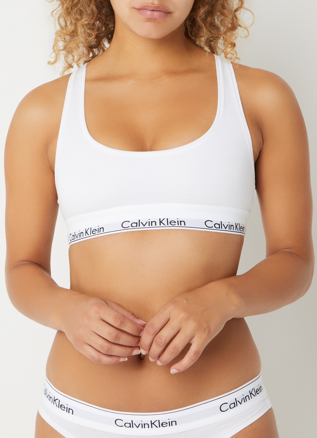 Calvin Klein Modern bralette met logoband - detail 4 classic white  / wit