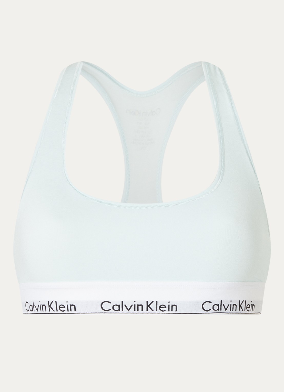 Calvin Klein Modern bralette met logoband - voorkant 4 island reef  / blauw