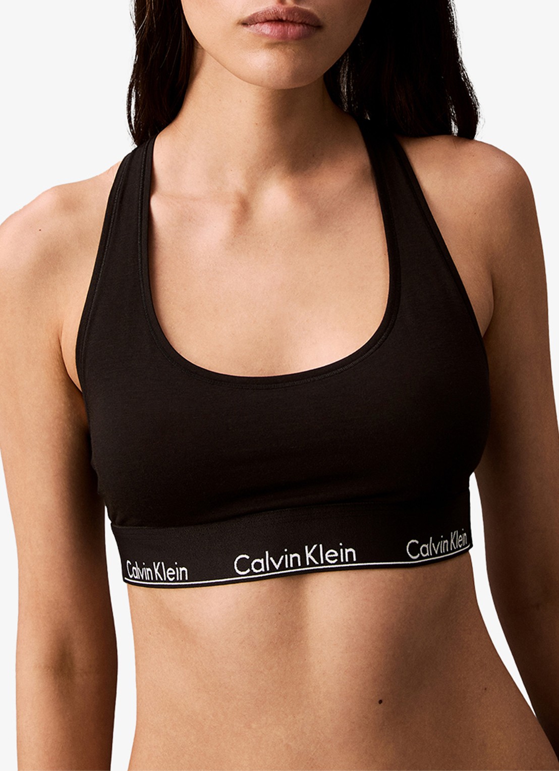 Calvin Klein Modern bralette met logoband - detail black w. dtm / zwart