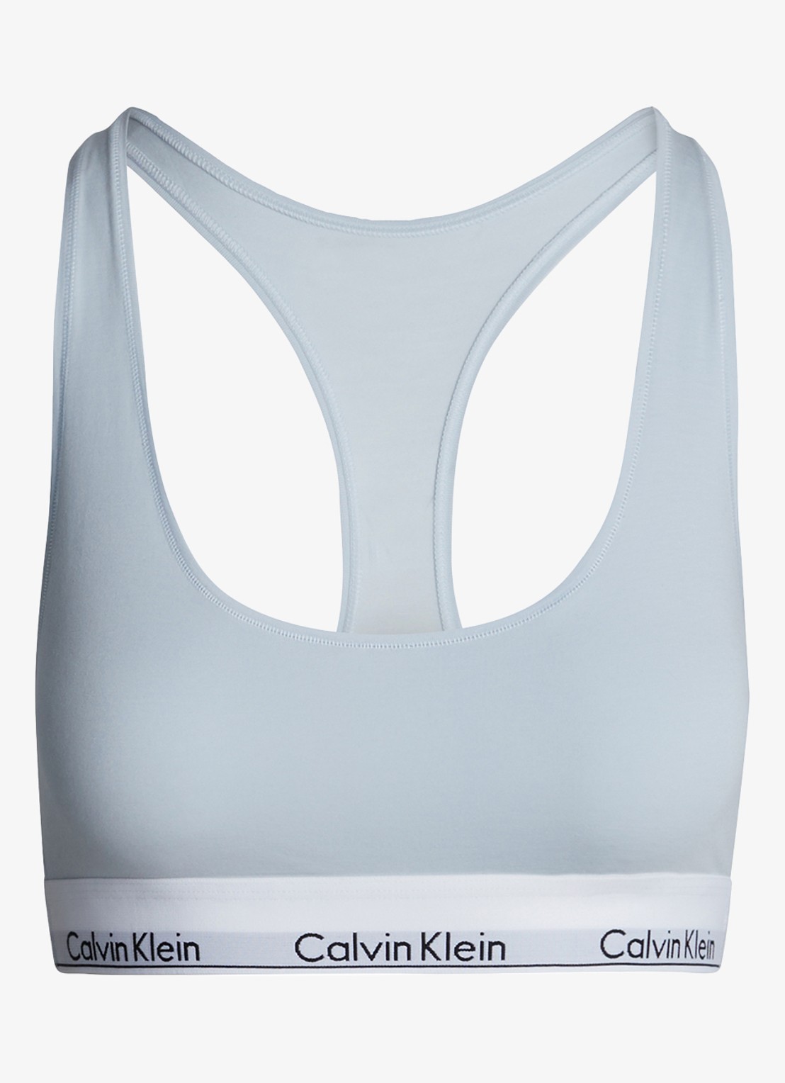 Calvin Klein Modern bralette met logoband - voorkant 2 plein air  / blauw