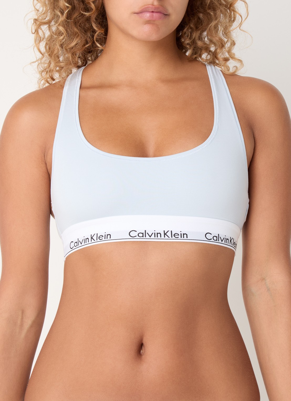 Calvin Klein Modern bralette met logoband - detail 4 plein air  / blauw