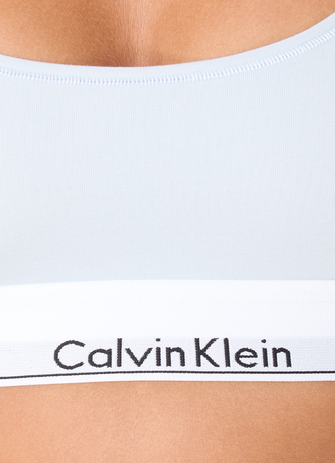 Calvin Klein Modern bralette met logoband - detail 5 plein air  / blauw