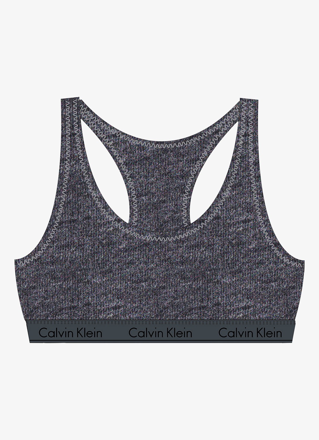 Calvin Klein Modern bralette met logoband - voorkant 4 charchoal grey heather/ashford grey / grijs