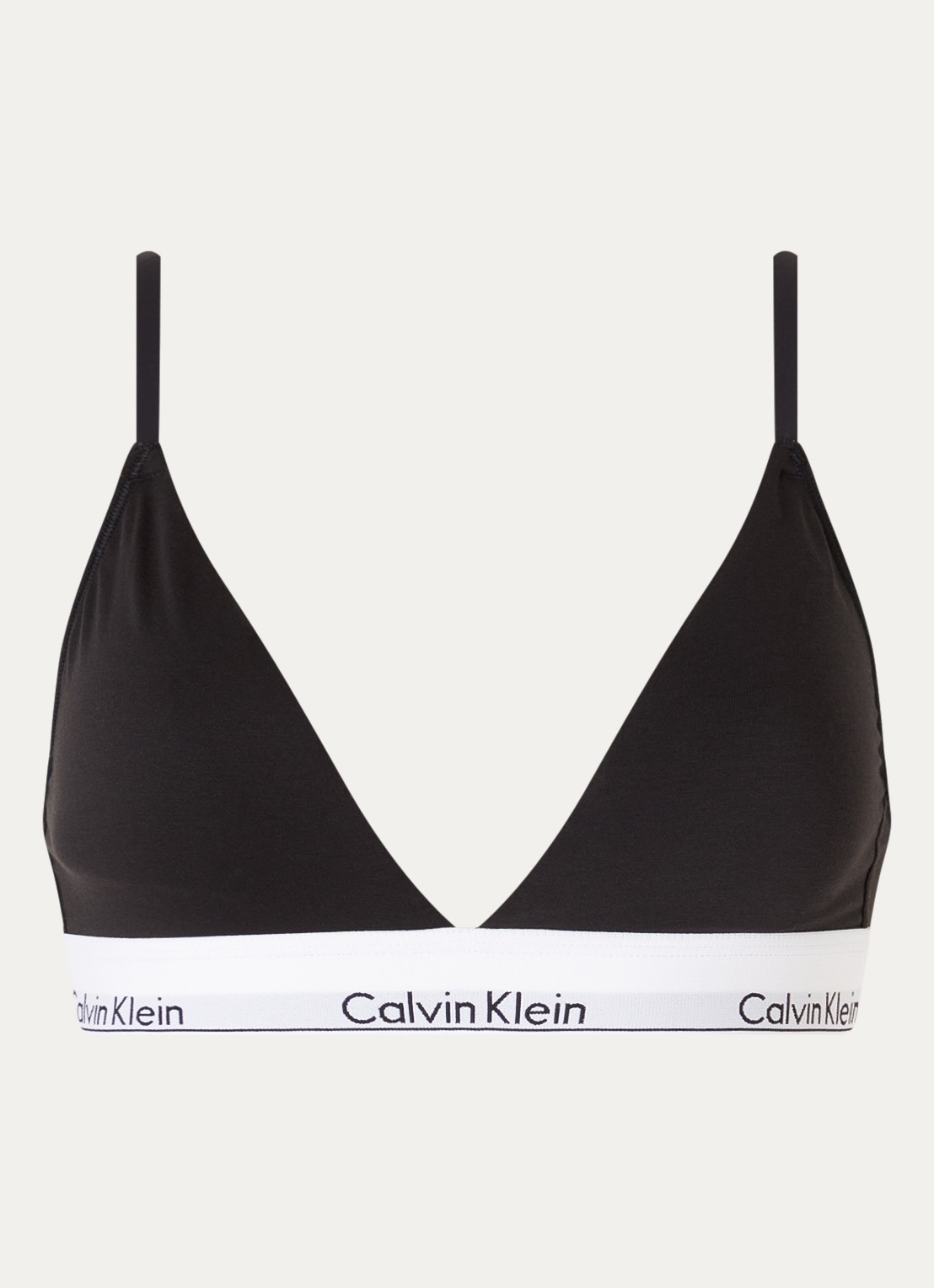 Calvin Klein Modern bralette met uitneembare vulling en logoband - voorkant black / zwart