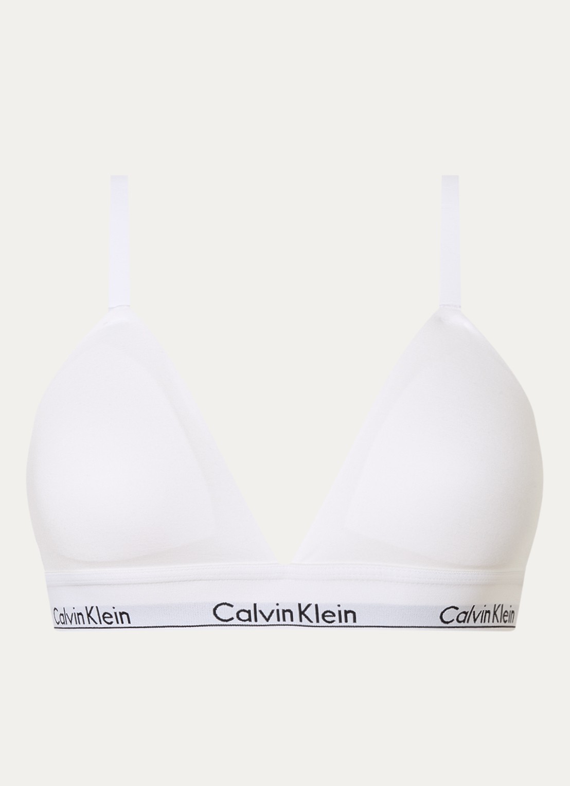 Calvin Klein Modern bralette met uitneembare vulling en logoband - voorkant 3 classic white / wit