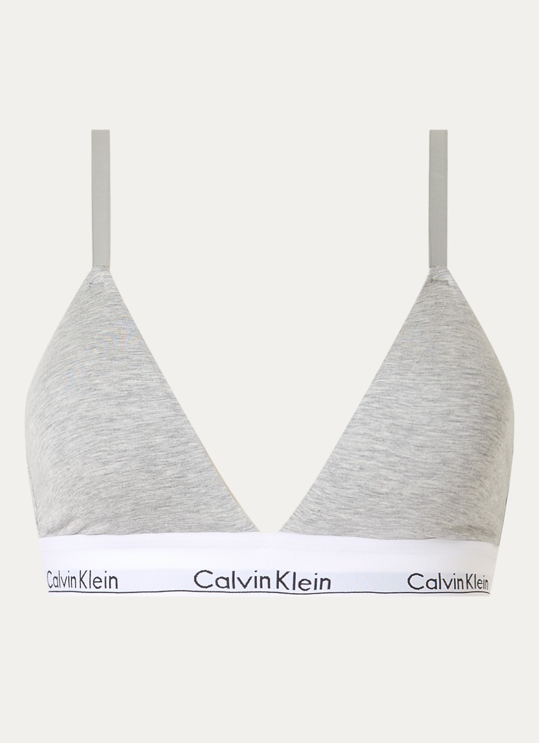 Calvin Klein Modern bralette met uitneembare vulling en logoband - voorkant grey heather / grijs