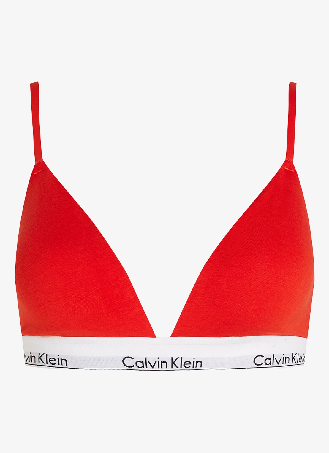 Calvin Klein Modern bralette met uitneembare vulling en logoband - voorkant 3 molten / rood