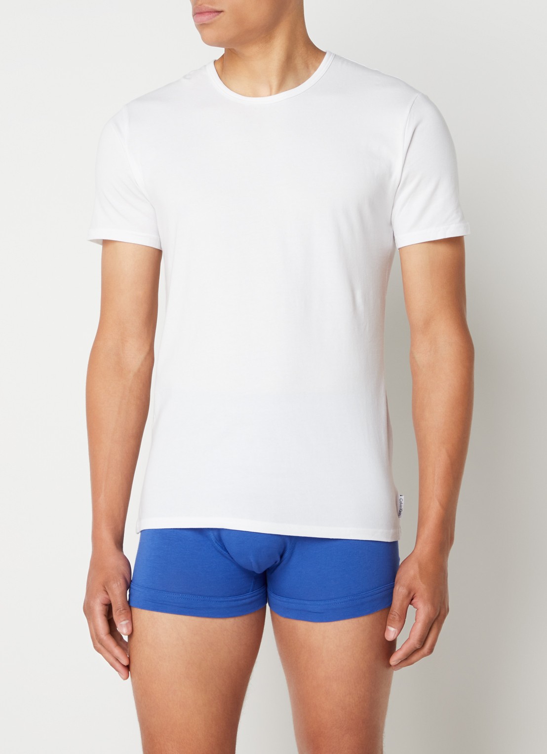 Calvin Klein Modern Cotton T-shirt met ronde hals in 2-pack - detail 3 wit