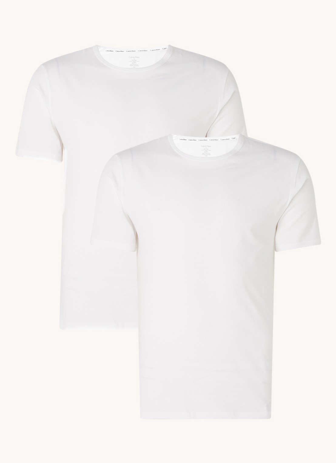Calvin Klein Modern Cotton T-shirt met ronde hals in 2-pack - voorkant wit