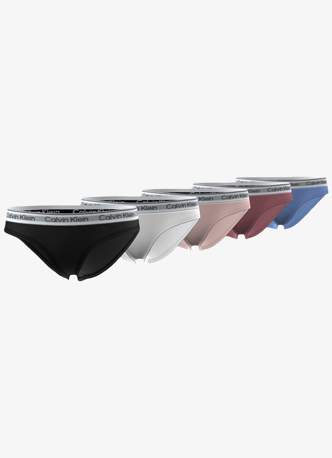 Calvin Klein Modern hipster in 5-pack met logoband - voorkant multicolor