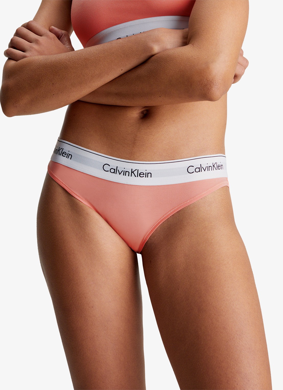 Calvin Klein Modern hipster met logoband - detail coral almond  / roze