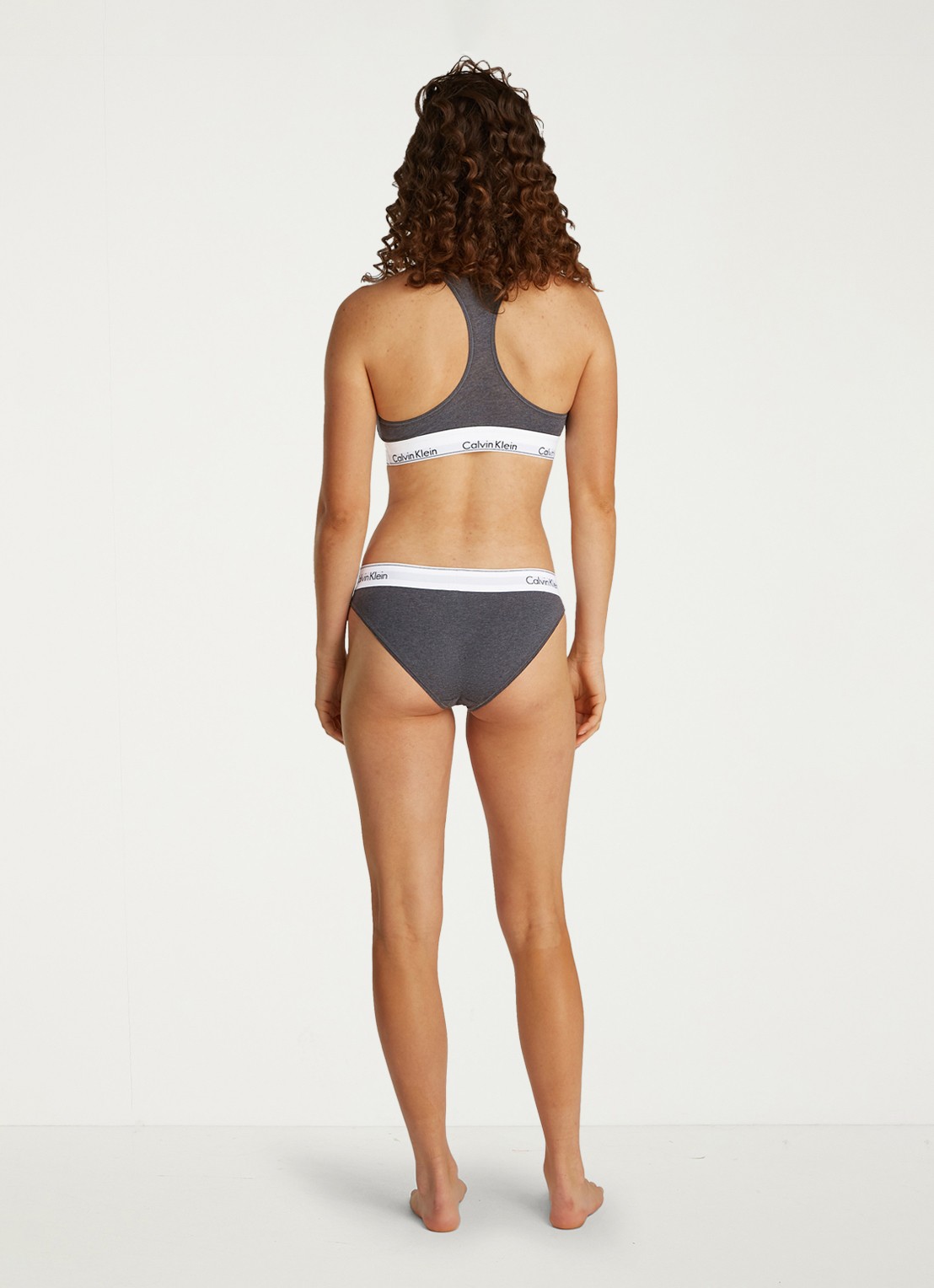 Calvin Klein Modern hipster met logoband - achterkant charcoal grey heather/ashford grey / grijs