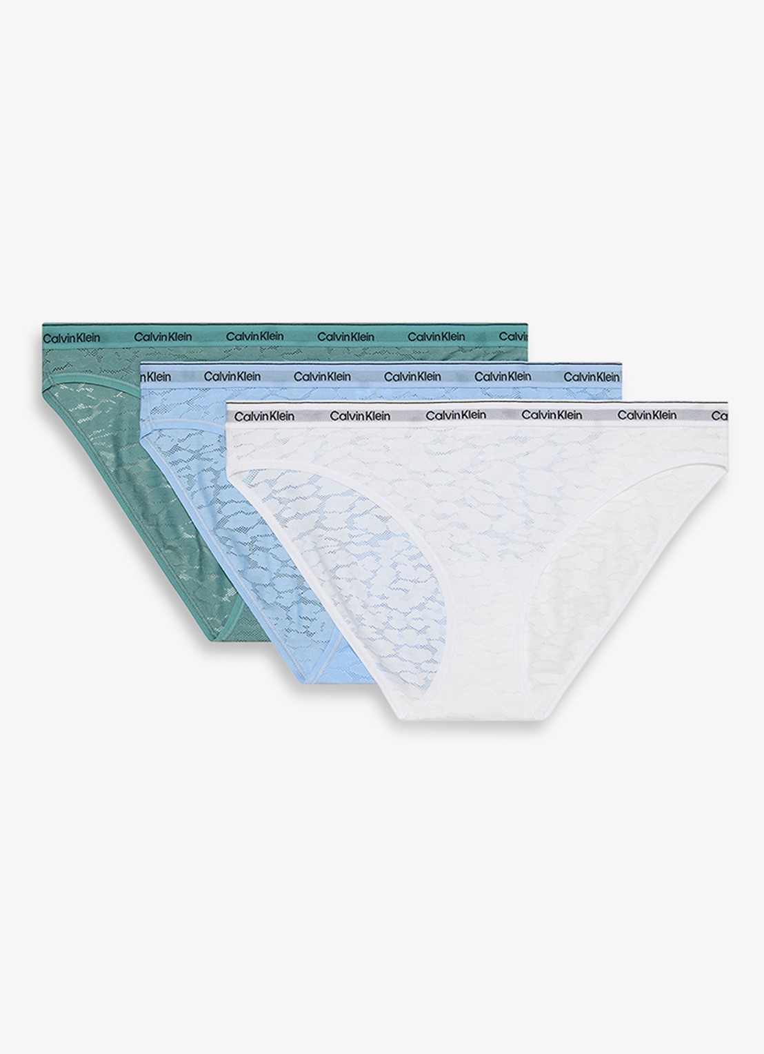 Calvin Klein Modern Logo slip van kant in 3-pack - voorkant lichtblauw