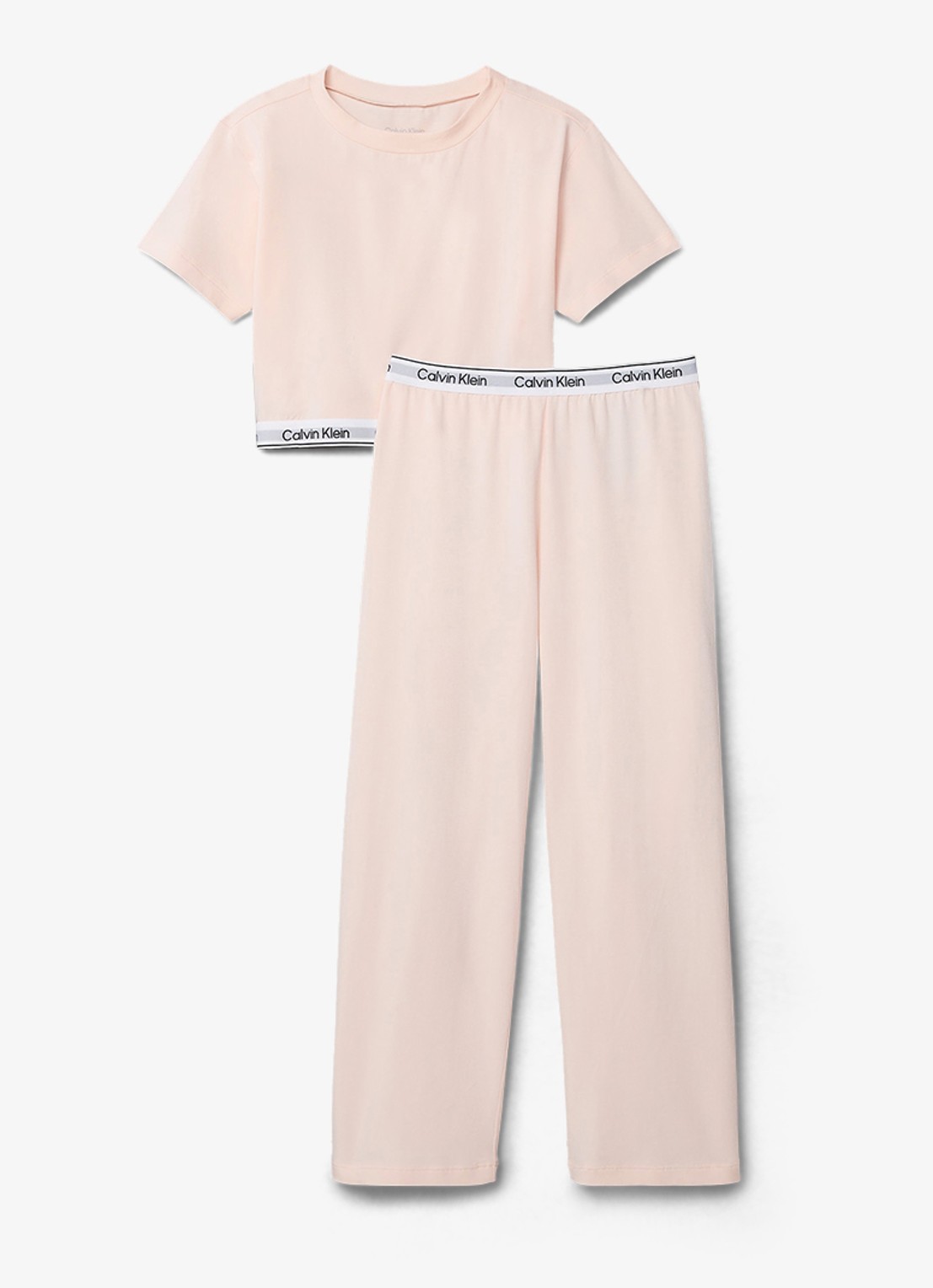 Calvin Klein Modern pyjamaset met logoband - achterkant 2 lichtroze
