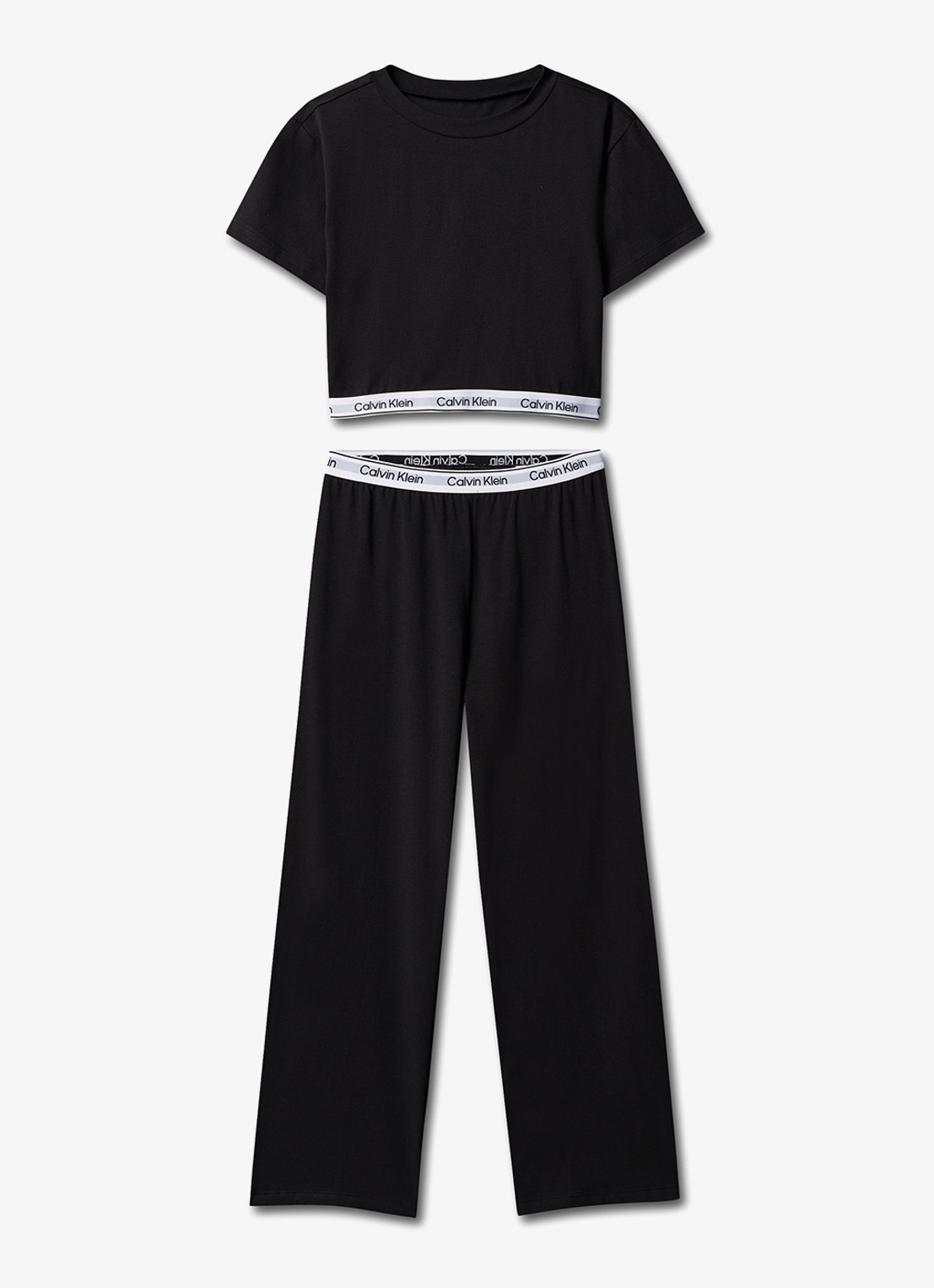 Calvin Klein Modern pyjamaset met logoband - voorkant zwart