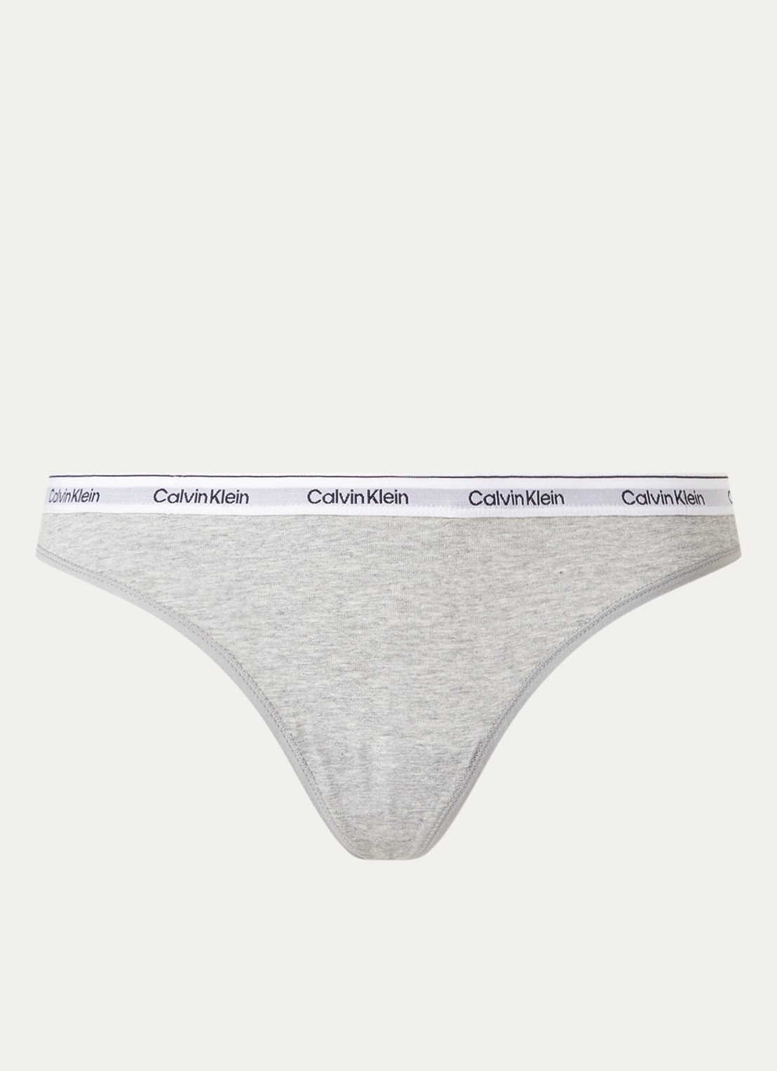 Calvin Klein Modern string met logoband - voorkant 10 grey heather / grijs