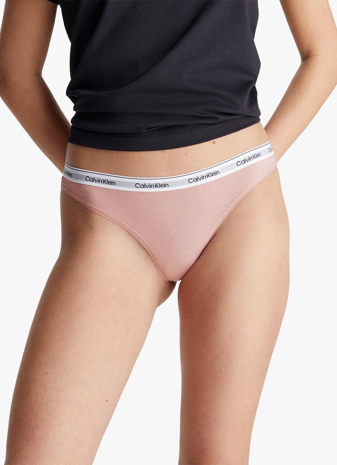 Calvin Klein Modern string met logoband - detail 4 subdued  / beige