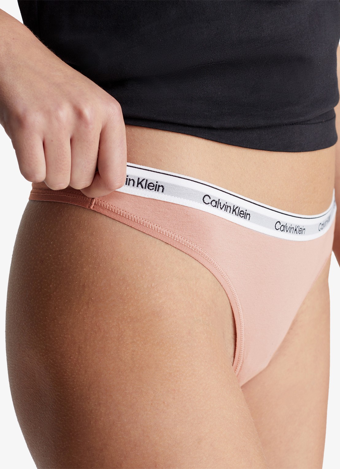 Calvin Klein Modern string met logoband - detail 5 subdued  / beige