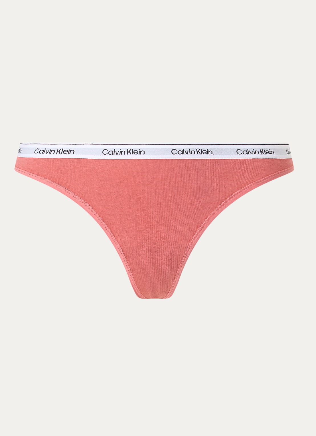 Calvin Klein Modern string met logoband - voorkant 2 dusty cedar / oranje