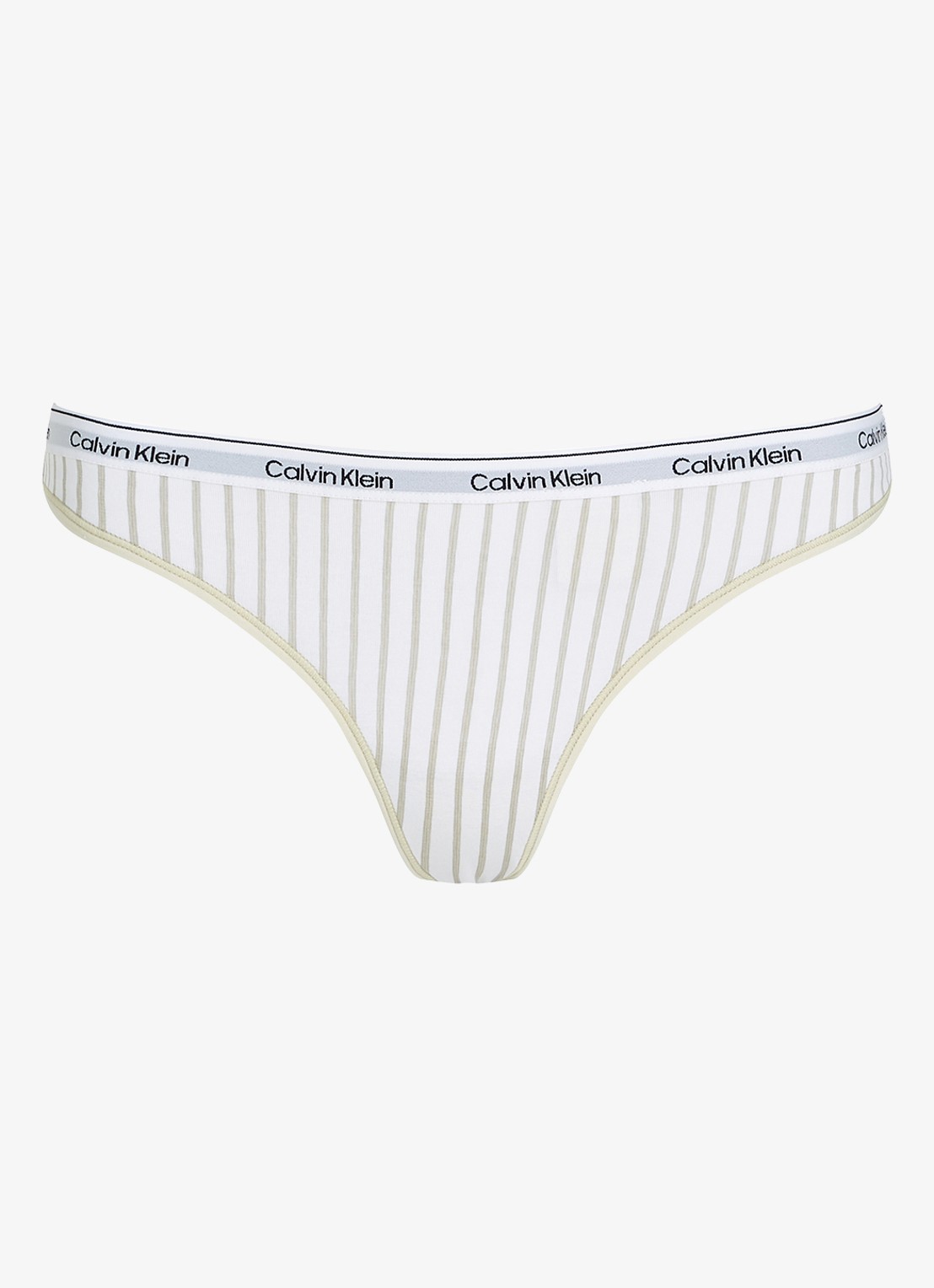 Calvin Klein Modern string met logoband - voorkant steady stripe/pelican / wit