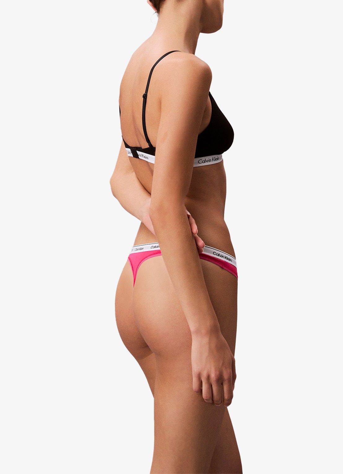 Calvin Klein Modern string met logoband - detail 2 vibrant pink-245 / roze