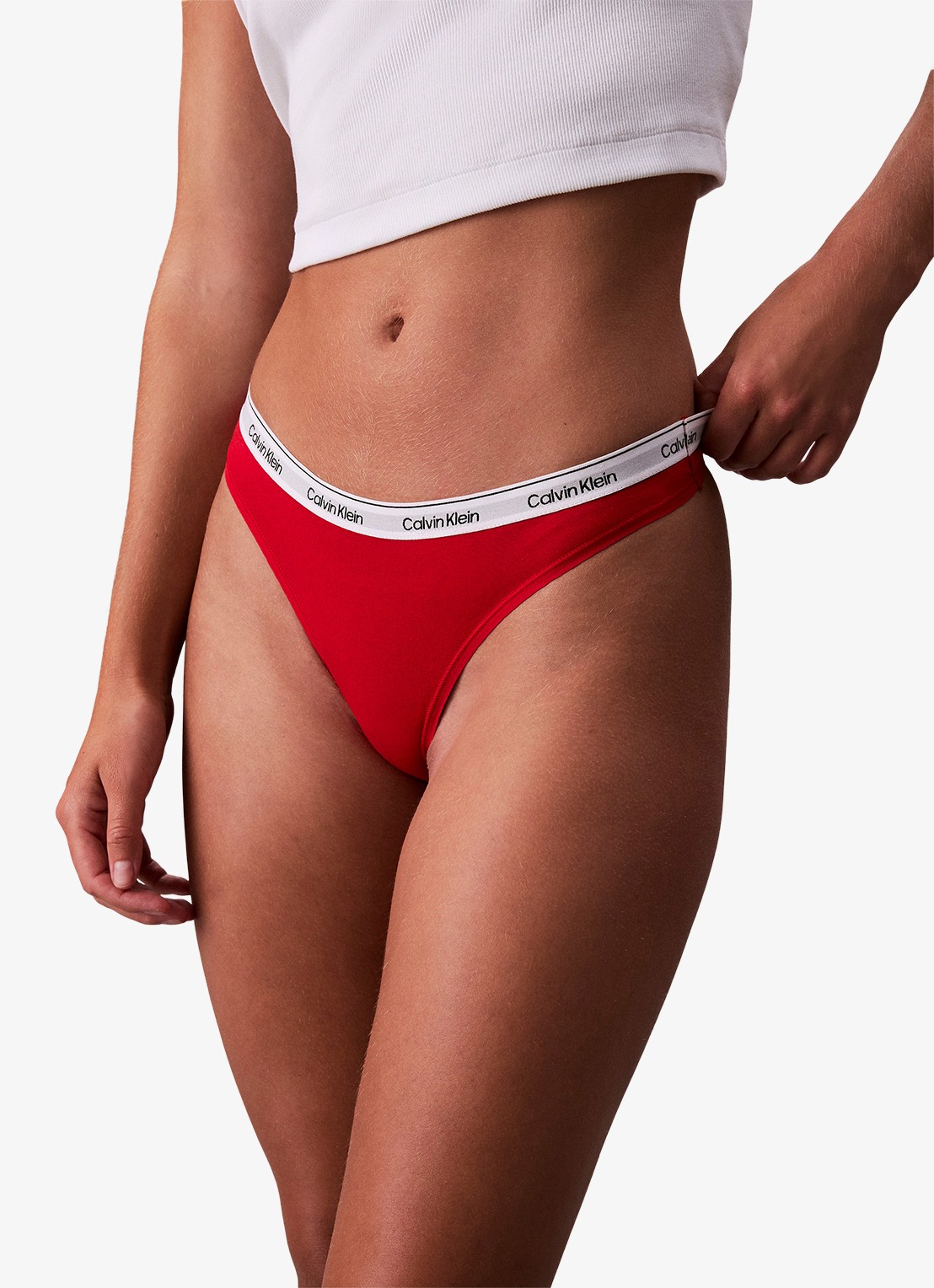 Calvin Klein Modern string met logoband - detail 3 adrenaline rush-vmt / rood