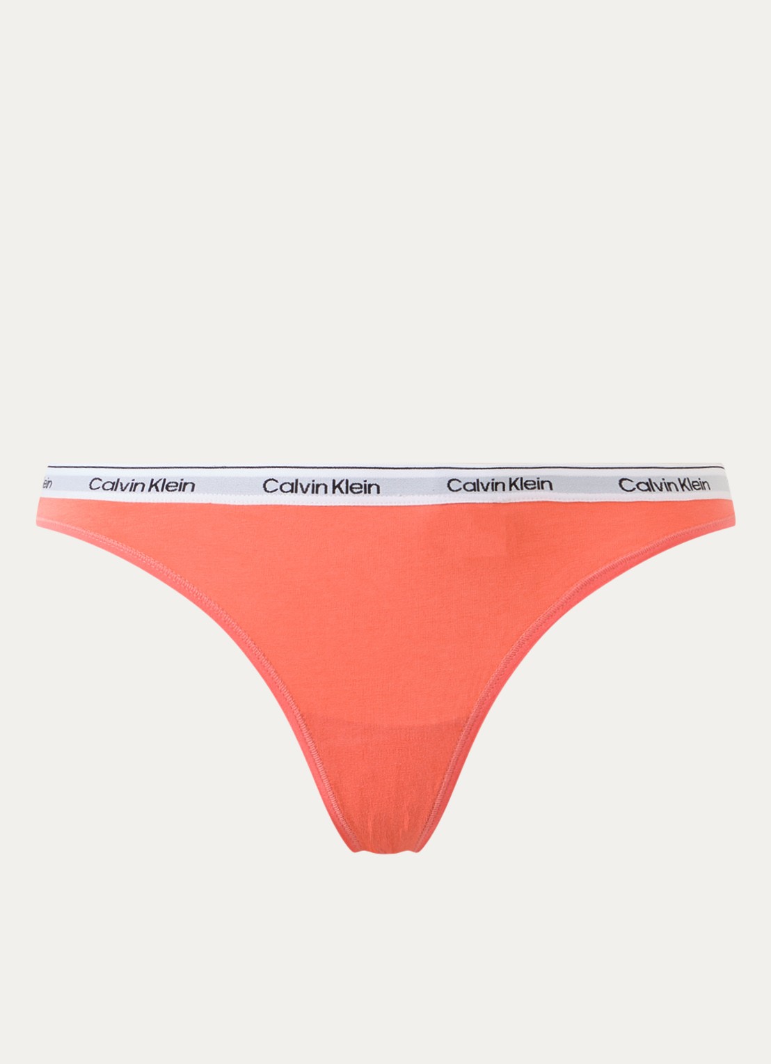 Calvin Klein Modern string met logoband - voorkant 3 coral pop-yts / oranje