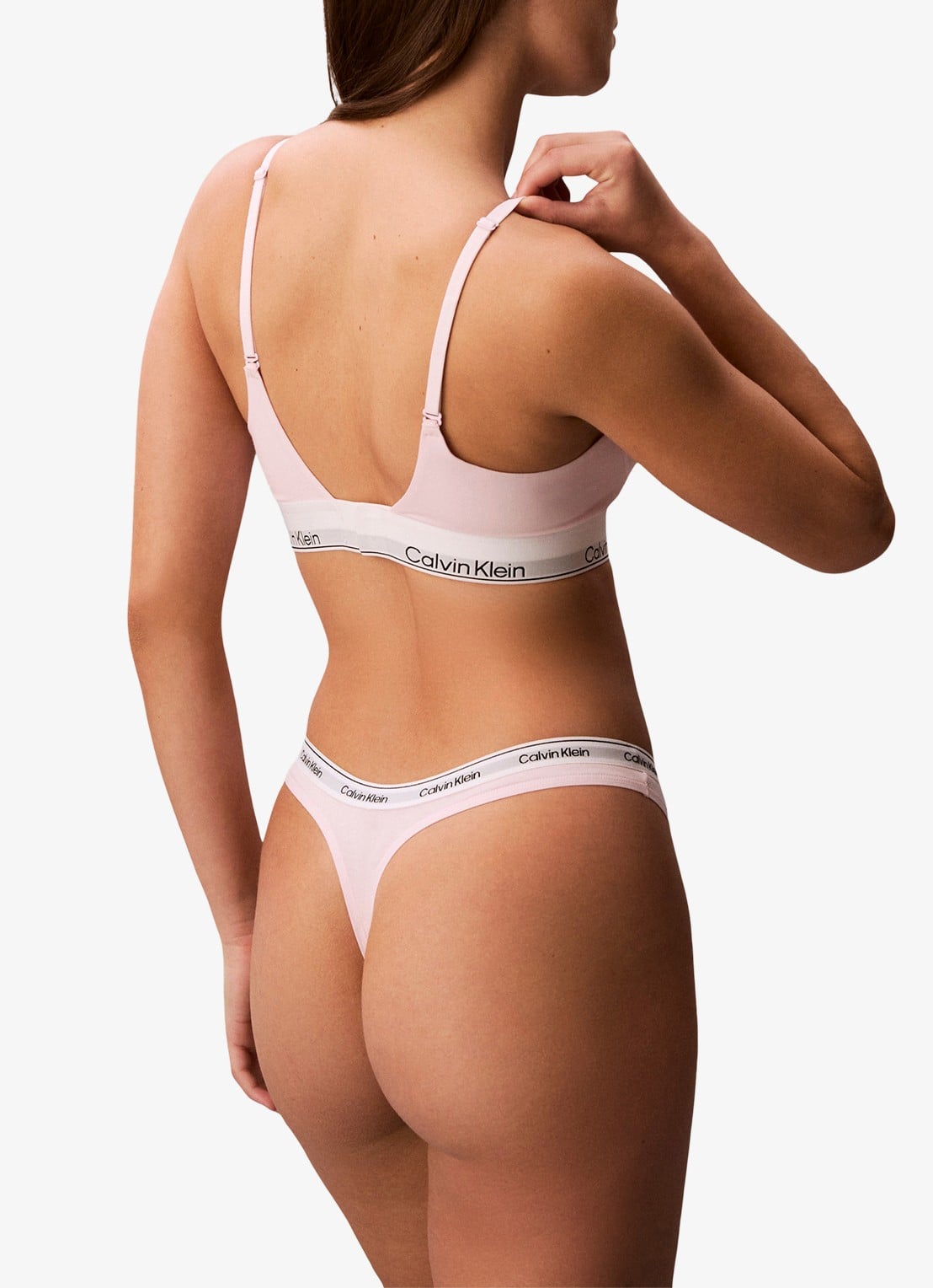 Calvin Klein Modern string met logoband - achterkant cradle pink-8z6 / roze