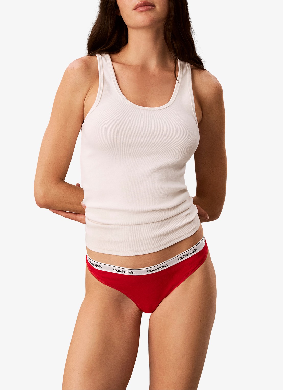 Calvin Klein Modern string met logoband - detail goji berry-vtw