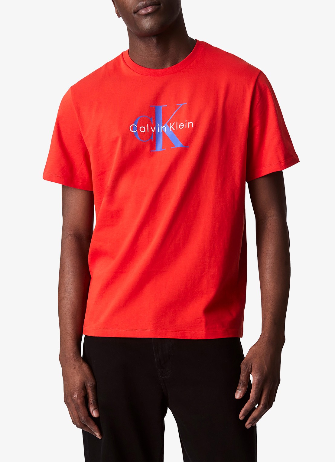 Calvin Klein Mono T-shirt met logo - detail 3 rood