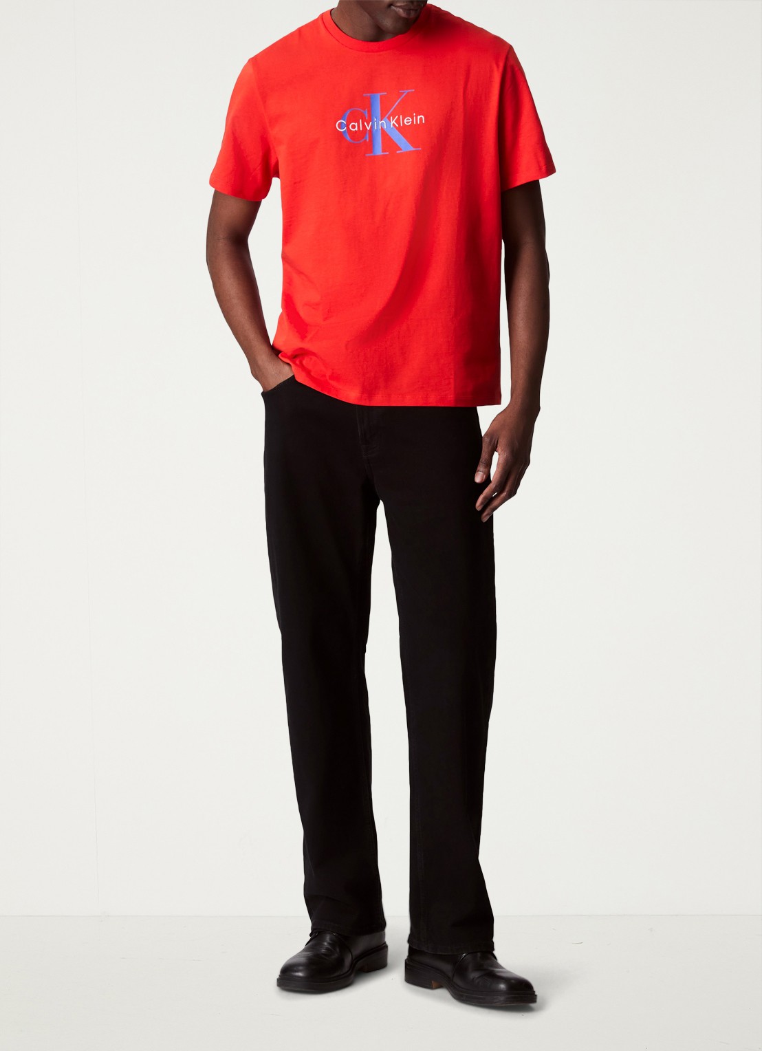 Calvin Klein Mono T-shirt met logo - voorkant rood