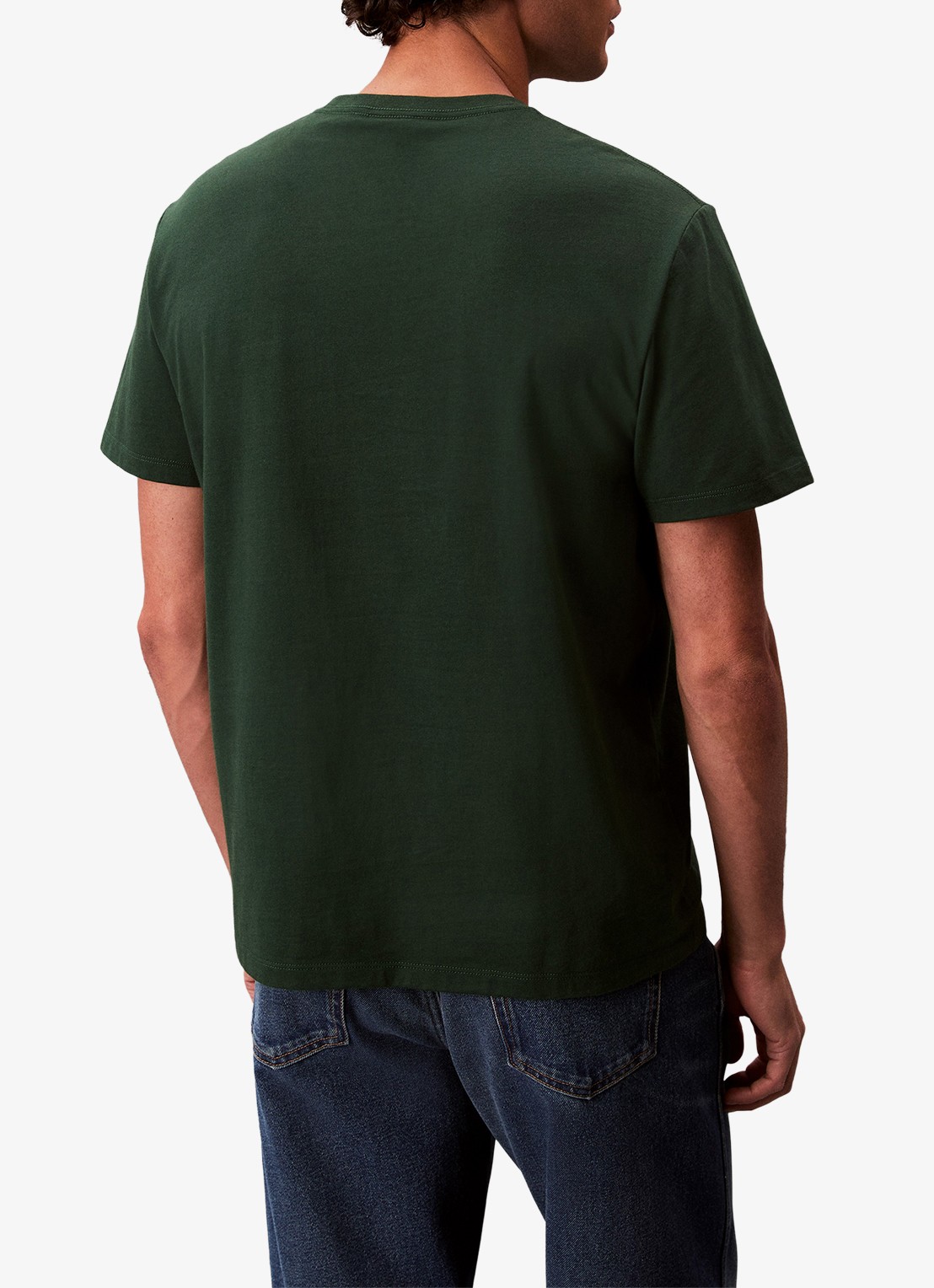 Calvin Klein Mono T-shirt met logo - achterkant 6 legergroen