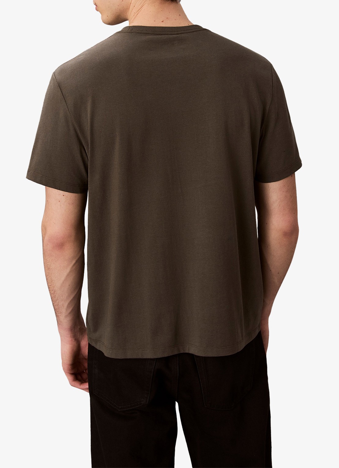 Calvin Klein Mono T-shirt met logo - achterkant 4 staalblauw
