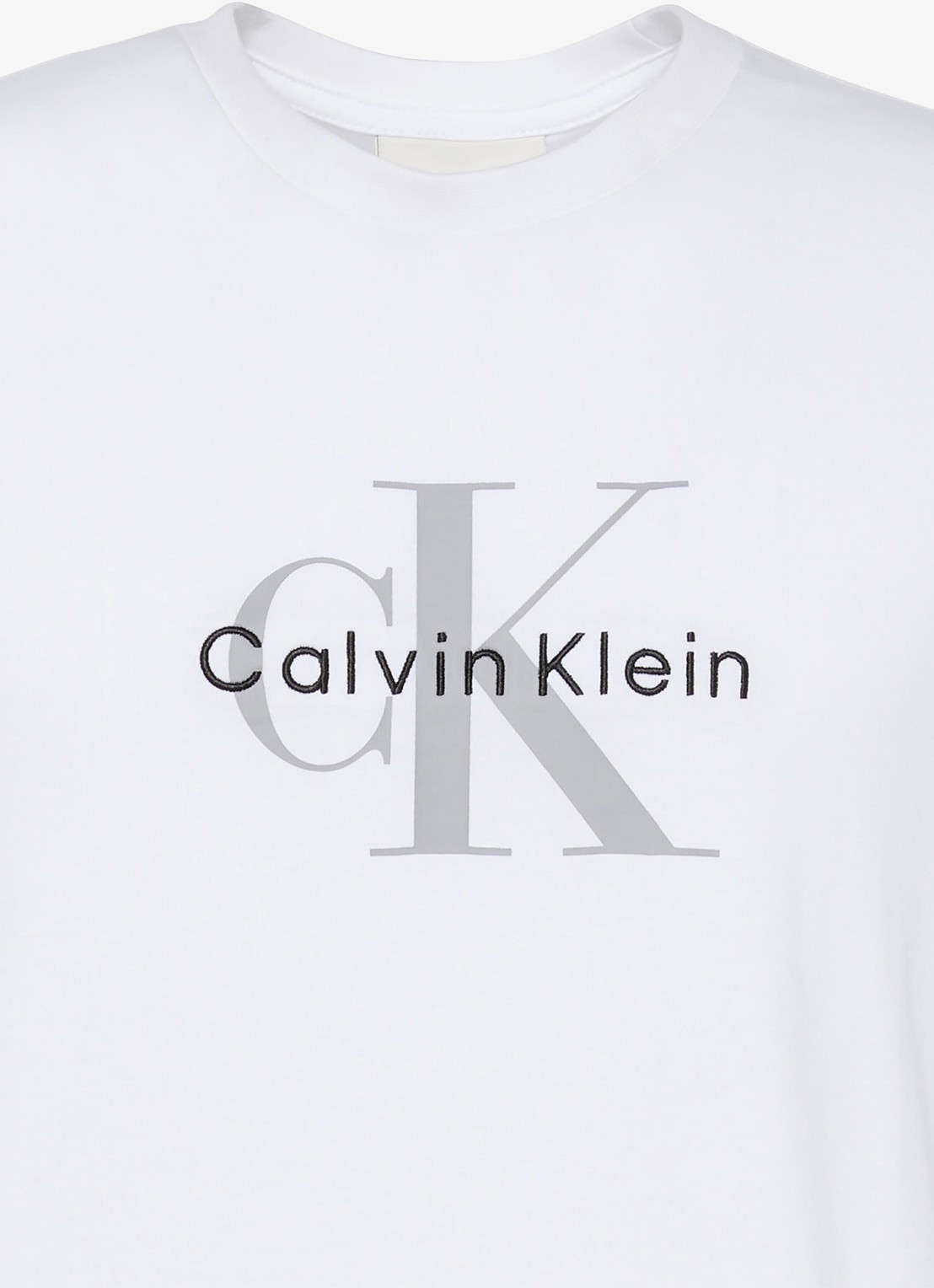 Calvin Klein Mono T-shirt met logo - detail 6 wit