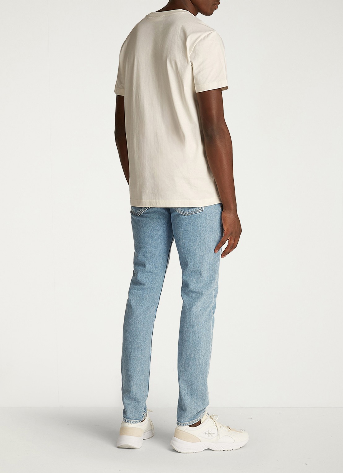 Calvin Klein MONOLOGO COTTON T-SHIRT - achterkant 3 creme