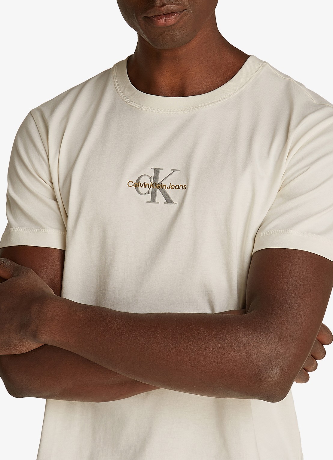 Calvin Klein MONOLOGO COTTON T-SHIRT - detail 2 creme