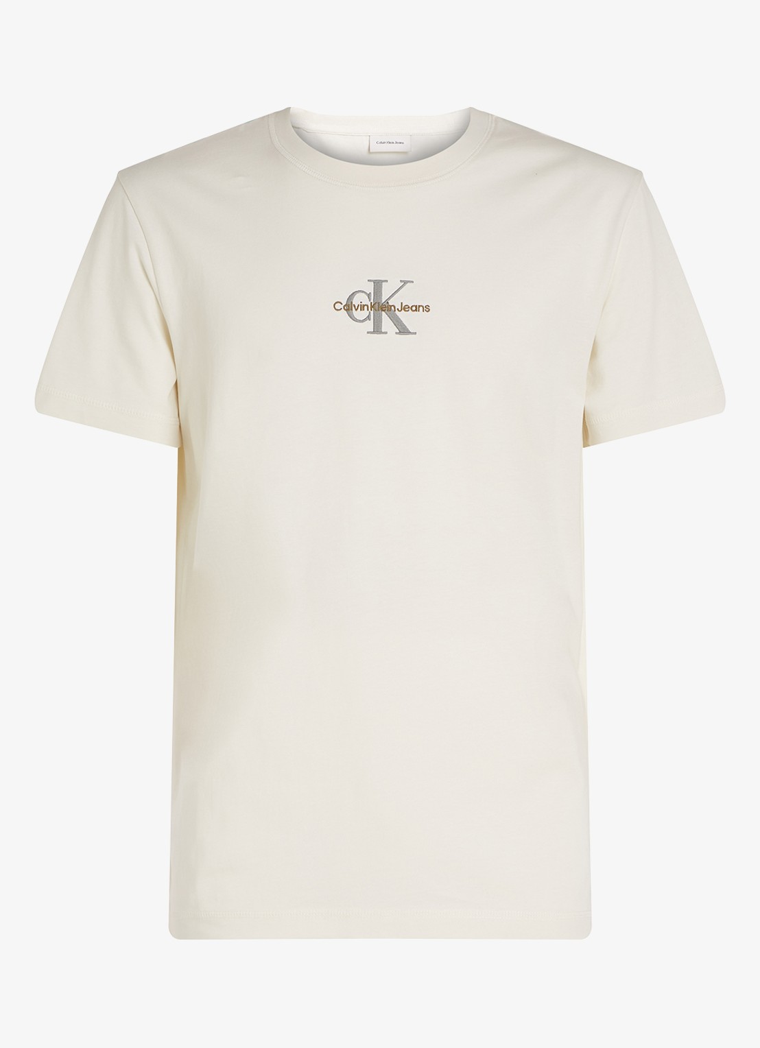 Calvin Klein MONOLOGO COTTON T-SHIRT - voorkant 4 creme