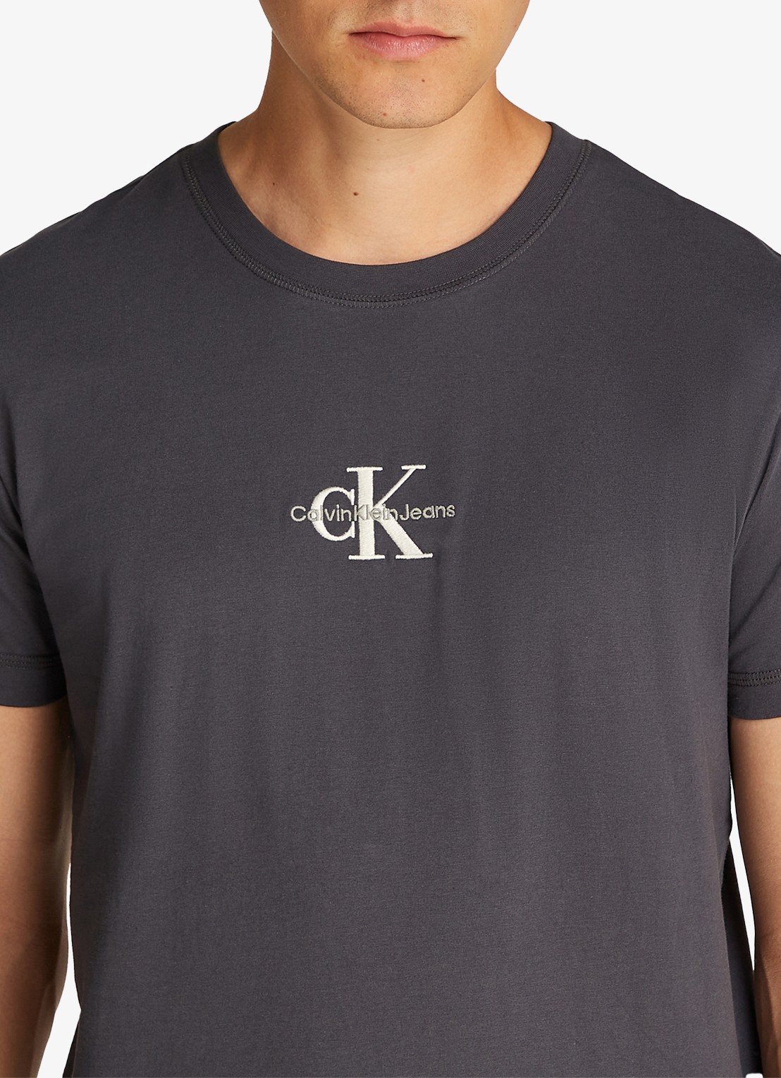 Calvin Klein MONOLOGO COTTON T-SHIRT - detail 2 donkerblauw