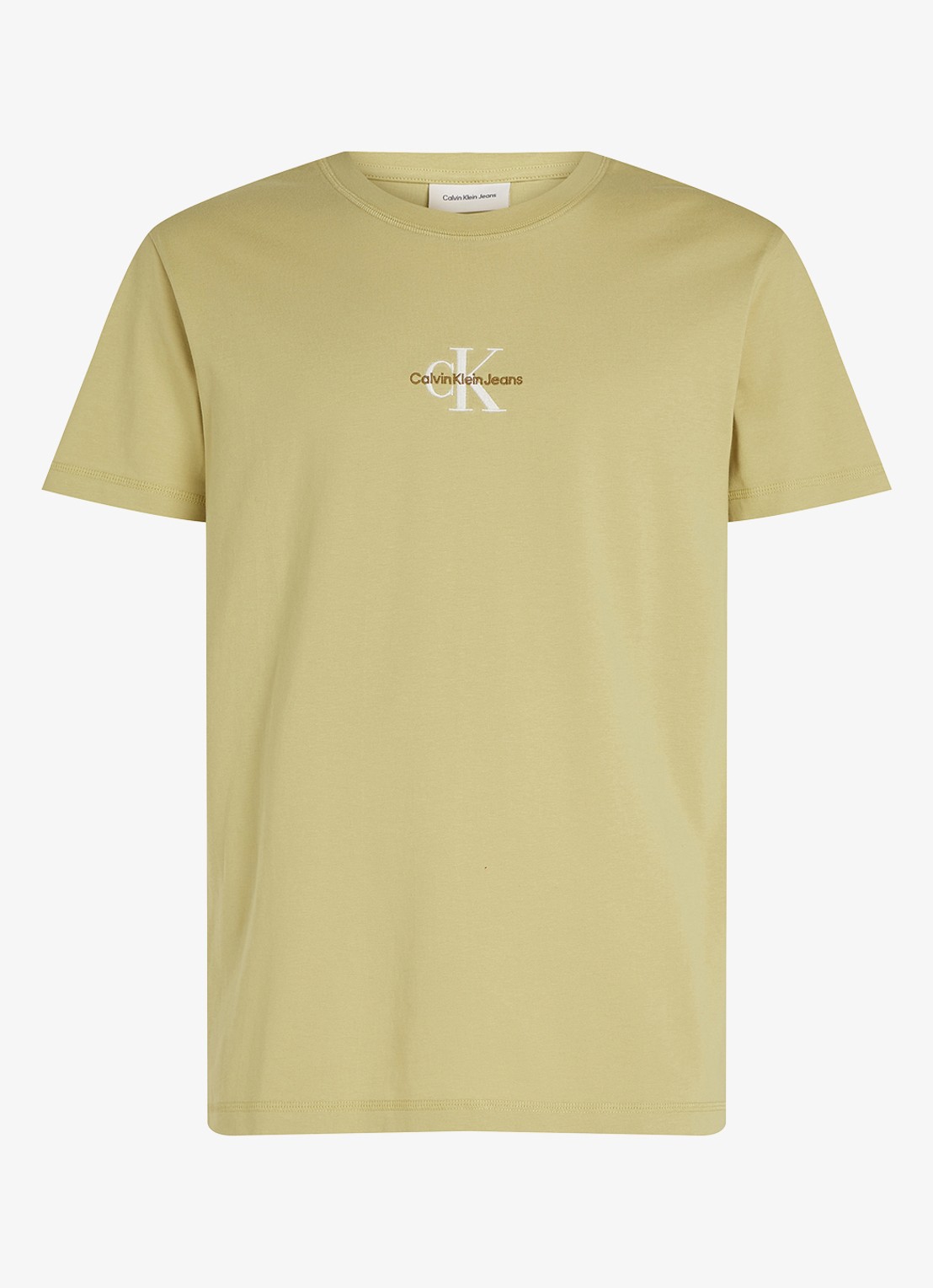 Calvin Klein MONOLOGO COTTON T-SHIRT - voorkant donkergroen
