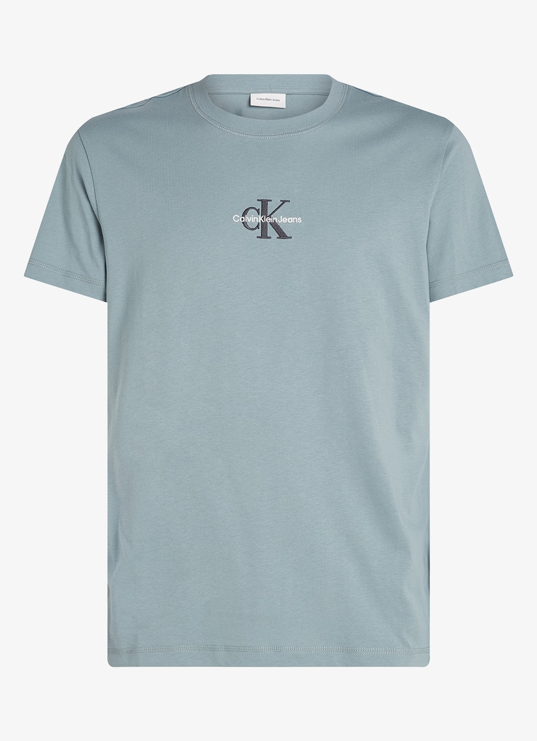Calvin Klein MONOLOGO COTTON T-SHIRT - voorkant blauwgrijs